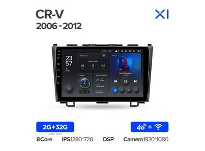 Магнитола Teyes X1 2-32 Wi-Fi + 4G Honda CR-V 3 RE 2006 — 2012 9.0"