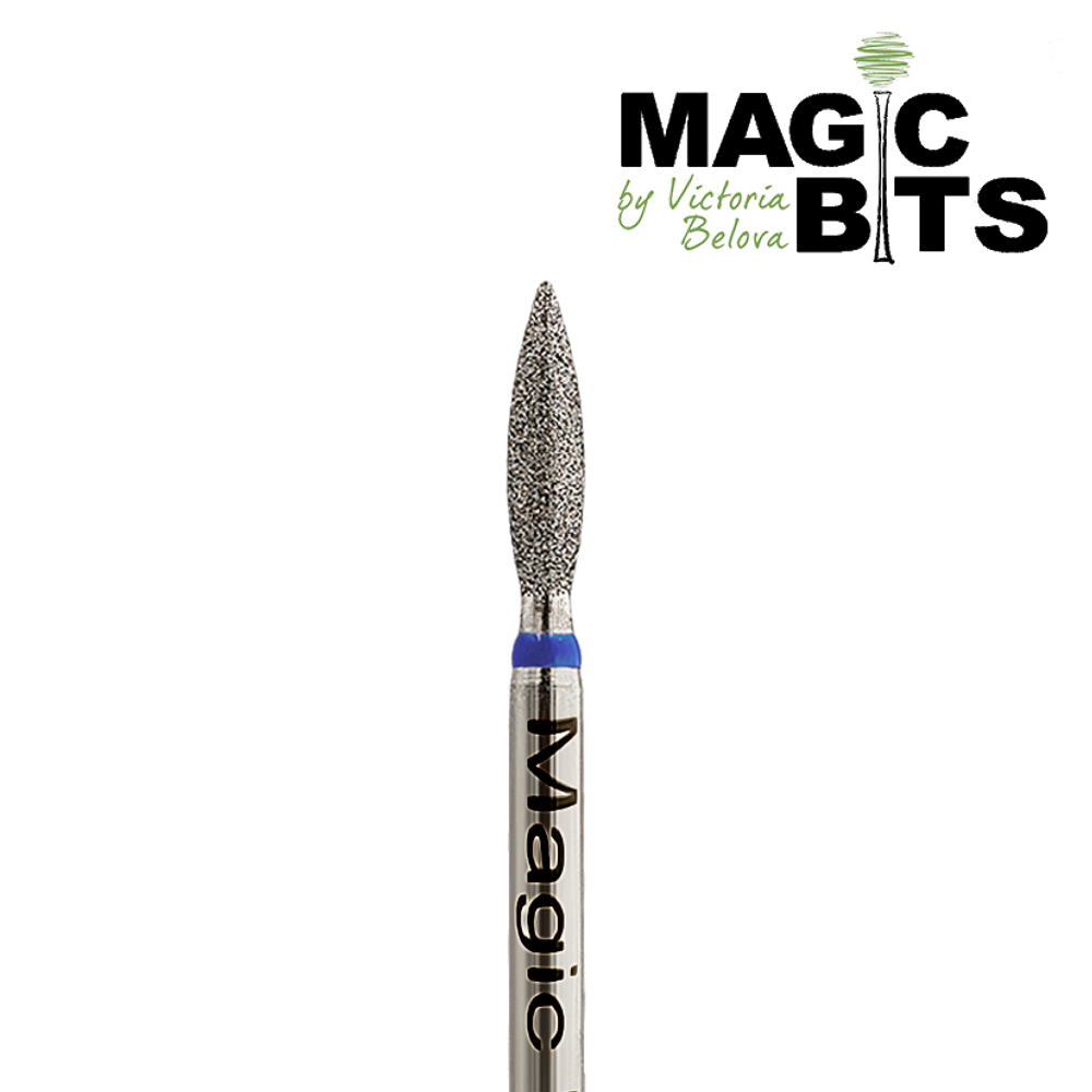Magic Bits фреза пламя острое 23 синяя насечка