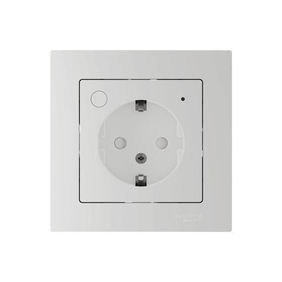 Розетка AtlasDesign Smart 16А L+N с заземл. защ. шторки Zigbee механизм бел. SE ATN000145Z