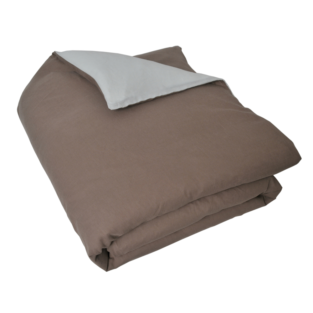 Постельное белье 2 спальное евро Casual Avenue Hampton коричневый-морская пена пододеяльник