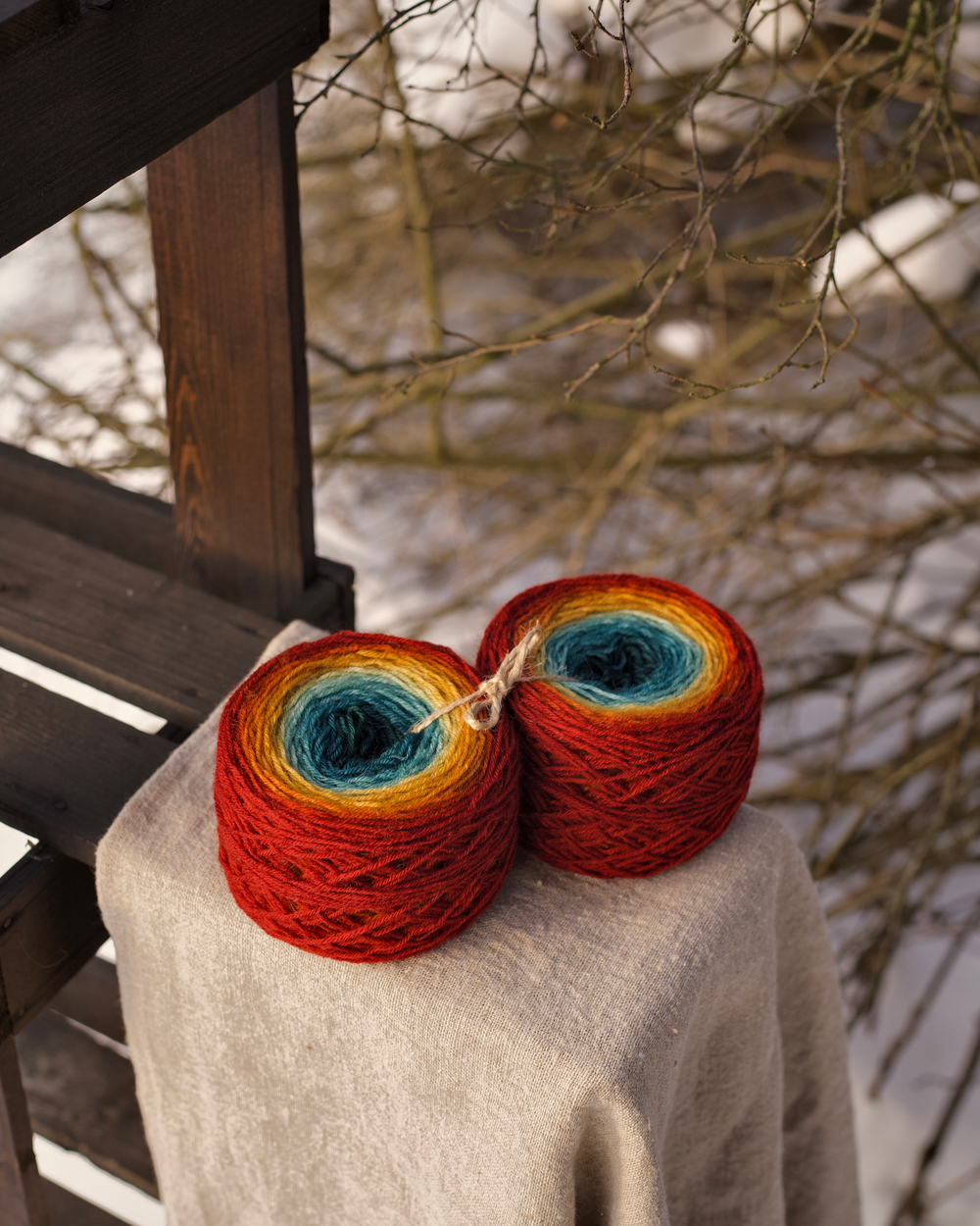 Градиент "Огненный закат" 95 г шерсть