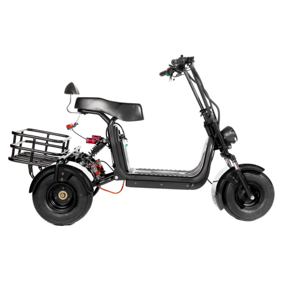 Электроскутер Citycoco Trike Mini 1000W 48V 20AH Чёрный