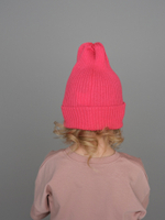 Шапка вязаная-резинка хлопковая КЭП(Фуксия)