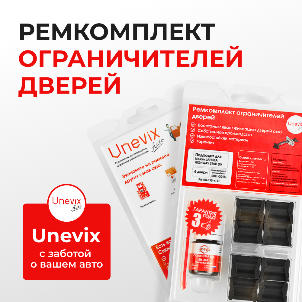 Ремкомплект ограничителей дверей Nissan LAFESTA HIGHWAY STAR (II) B35 (4 двери, тип 15) 2011-2018