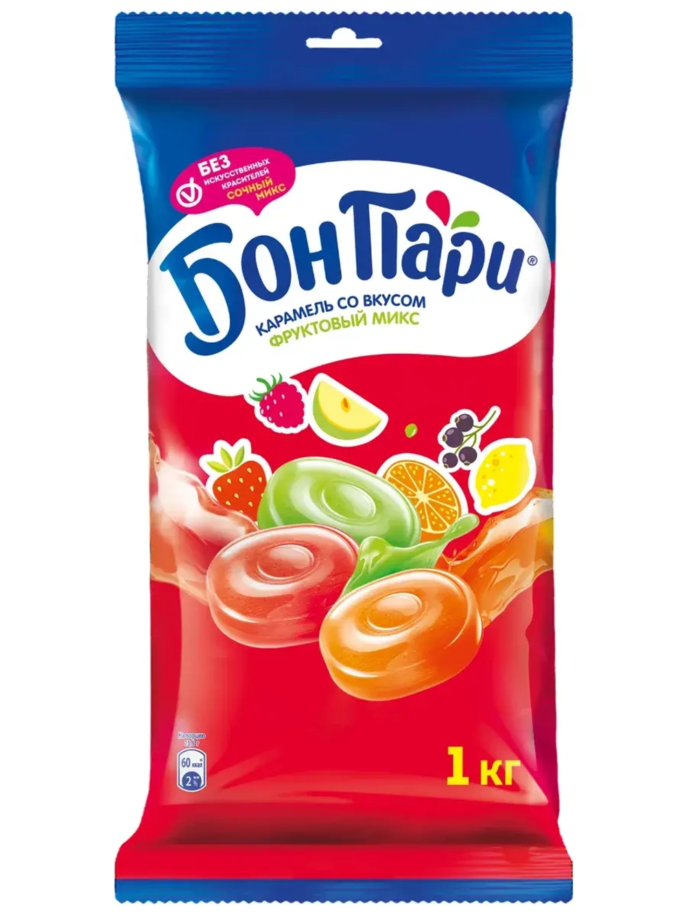Леденцовая карамель со вкусом Фруктовый Микс 1 кг * 2 шт