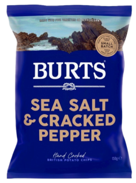 Чипсы картофельные Burts Sea Salt and Cracked Pepper 150г