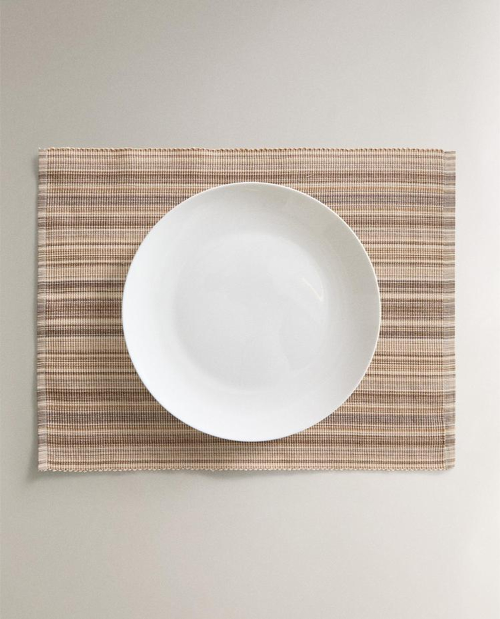 ZARA HOME ПОДСТАВКА ПОД СТОЛОВЫЕ ПРИБОРЫ В ПОЛОСКУ (НАБОР ИЗ 2 ШТ.),СЕРЫЙ/БЕЖЕВЫЙ