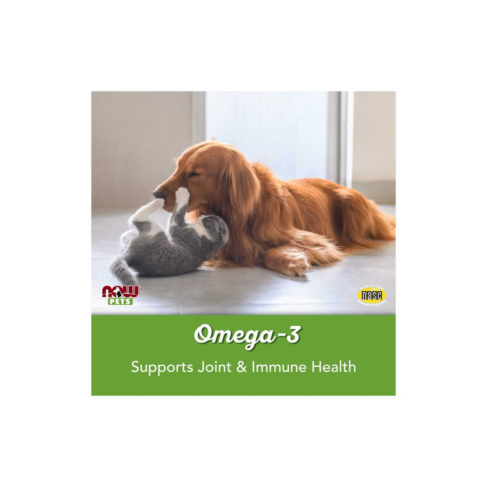 NOW Foods, Pets, омега-3 для собак и кошек, отличный рыбный вкус, 180 мягких таблеток, 252 г (8,9 унции)