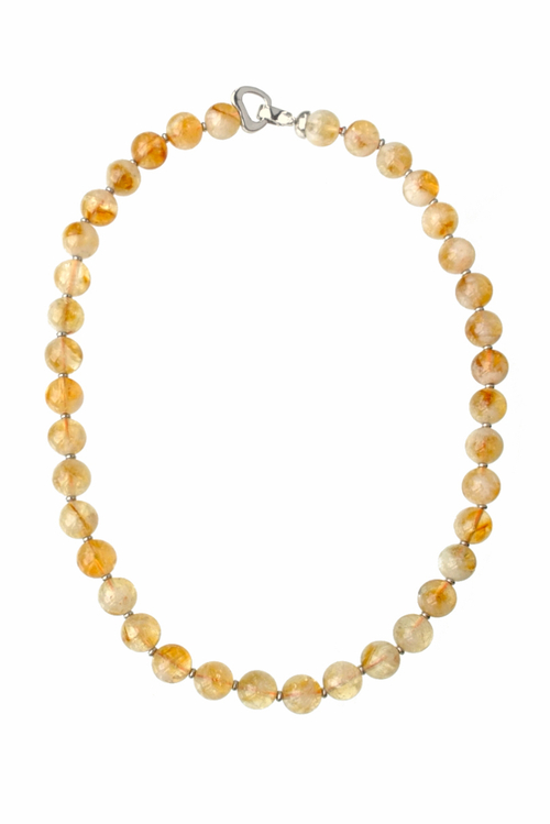 Бусы из шариков цитрина диаметром 10 мм