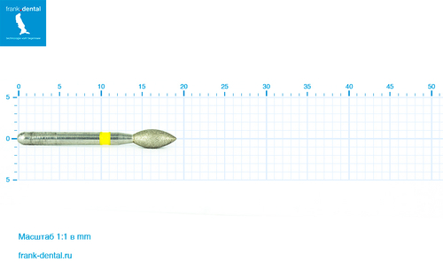 Бор алмазный желтый Frank Dental типа FG - D.368.023.C.FG