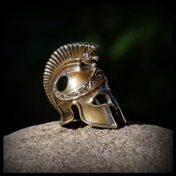 Бусина "Греческий шлем" для темляков или браслетов , латунь