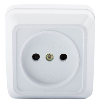Розетка MAKEL 1-местная бел. о/п  б/з 16А 250В