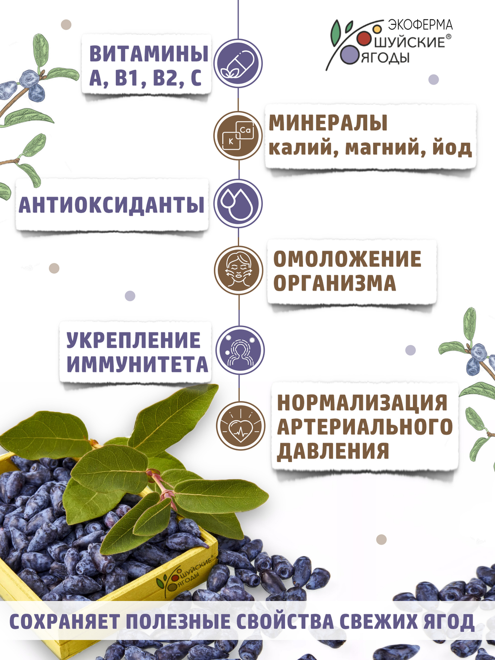 Томленые ягоды жимолости, 280 г