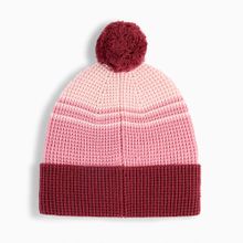 Шапка PUMA Ess Mid Crown Pom Beanie, 02655002, вискоза, полиэстер, нейлон, розово-бордовый