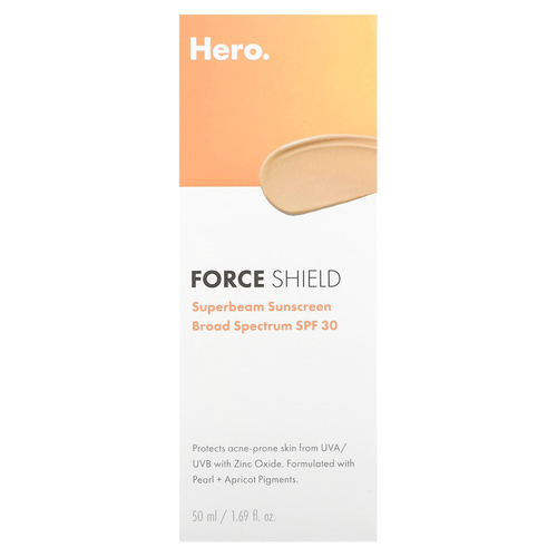 Hero Cosmetics, Force Shield, солнцезащитное средство Superbeam, SPF 30, 50 мл (1,69 жидк. унц.)