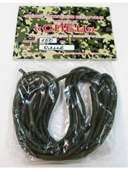 Шнурки кевларовые Спецназ 1,5 м оливковые