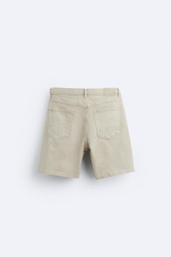 ZARA ЦВЕТНЫЕ ДЖИНСОВЫЕ ШОРТЫ, ПЕСОЧНЫЙ