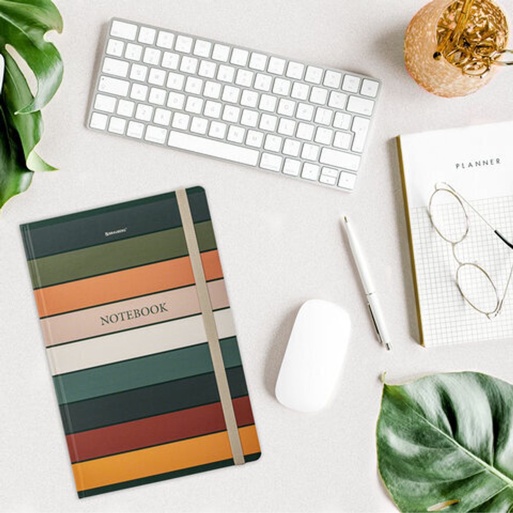 Блокнот с резинкой в клетку 96 л., БОЛЬШОЙ ФОРМАТ А4 204х299 мм, BRAUBERG, "Classic", 115529