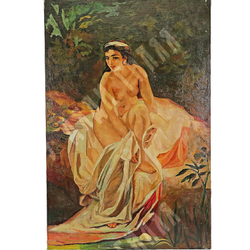 Н/х [Artamonov]. Купальщица после ванны. Холст, масло, 1942