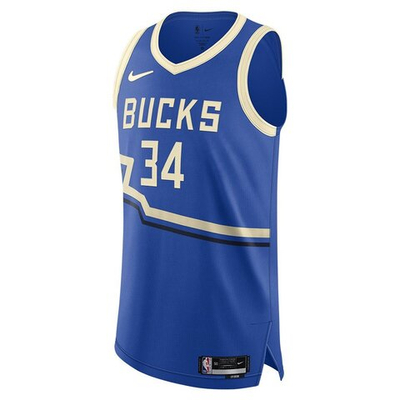 Футболка Nike NBA 2024/25 City Edition Authentic Milwaukee Bucks Giannis Antetokounmpo Jersey Blue
