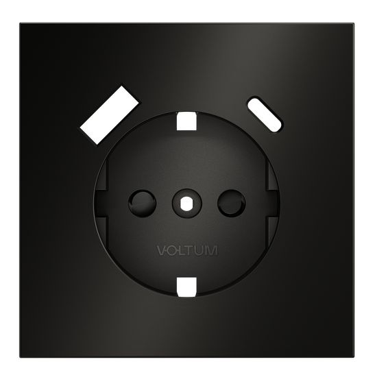 Накладка для розетки с заземлением и защитными шторками, с USB A+C, S70 Metal (антрацит)