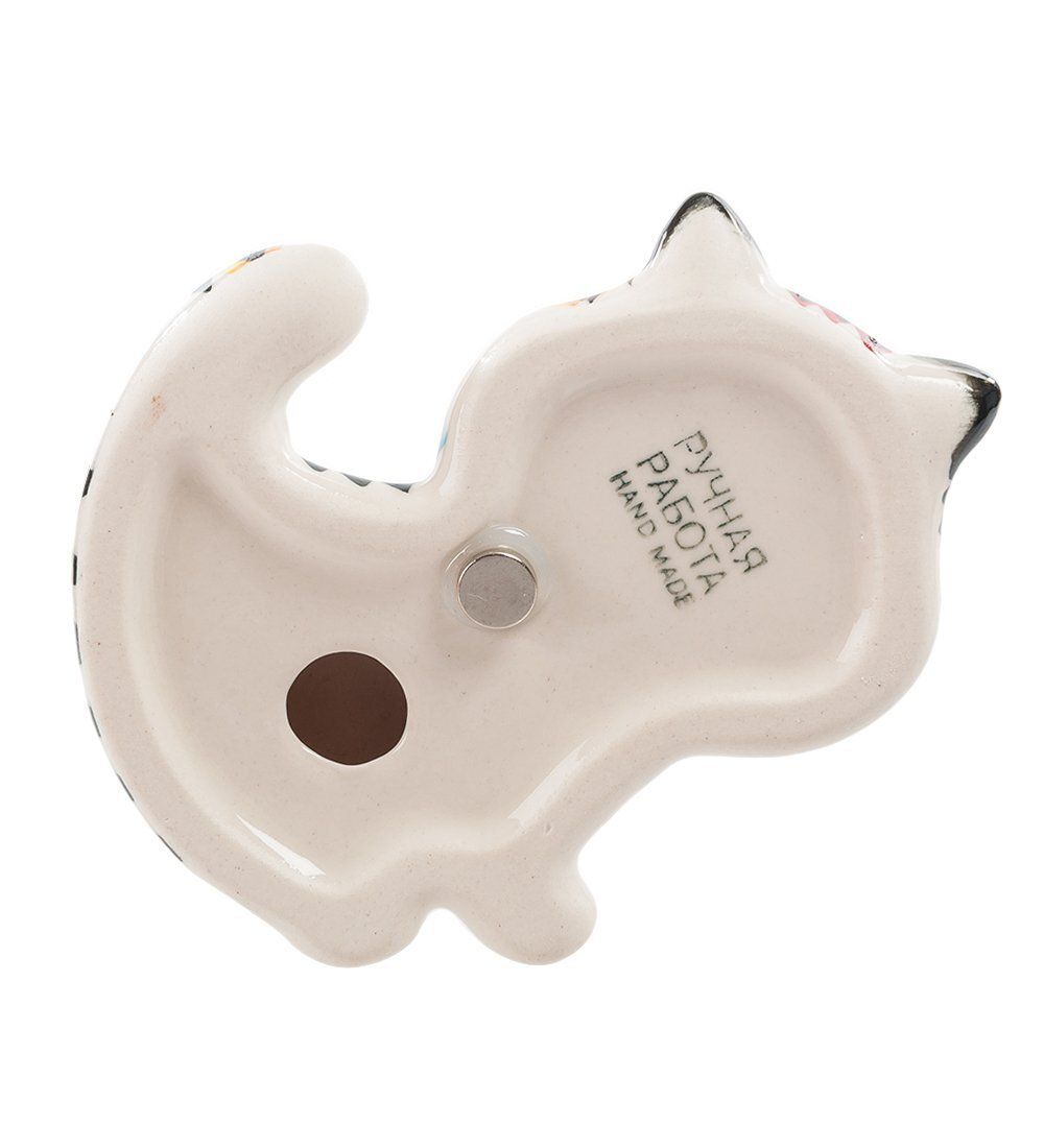 ГЛ- 393 Магнит «Кот-голова» цв. (Гжельский фарфор)