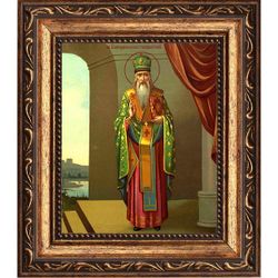 Спиридон Тримифунтский Святитель чудотворец. Икона на холсте.