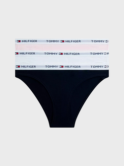 Женские трусы-бикини Tommy Hilfiger Tommy Logo Bikini Brief 3-Pack White / Navy / Light Pink