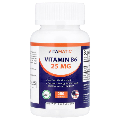 Vitamatic, Витамин B6, 25 мг, 250 таблеток