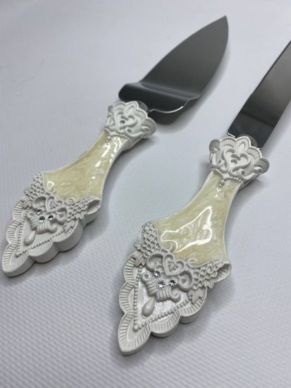Набор для торта "Элегантный" , нож и лопатки с ручками