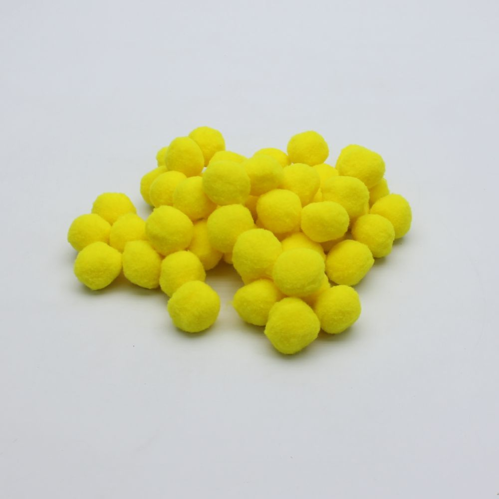 Помпоны, размер 25 мм, цвет 05 лимонный (1уп = 50шт)