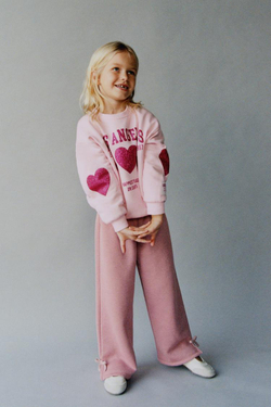 ZARA ТОЛСТОВКА С БЛЕСТЯЩИМ ПРИНТОМ, РОЗОВЫЙ