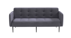 Monaco диван-кровать прямой с подлокотниками, трехместный, бархат серый 27