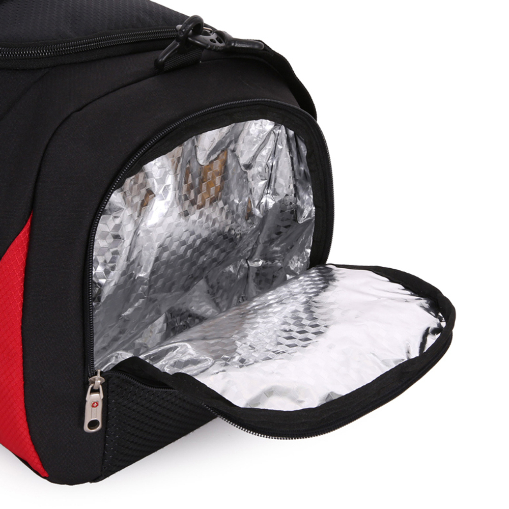 Сумка спортивная Wenger, чёрная/красная, 56х25,5х28,5 см, 56 л