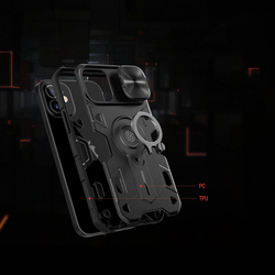 Противоударный чехол с кольцом и защитой камеры Nillkin CamShield Armor Case для iPhone 12 Mini