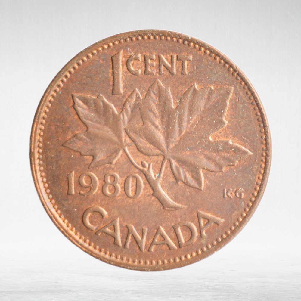 Canada, 1 Cent, 1980 – Elizabeth II (Modified Second Portrait; Reduced Weight), XF