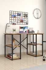 Стол рабочий с 4 полками 120х60 - сосна