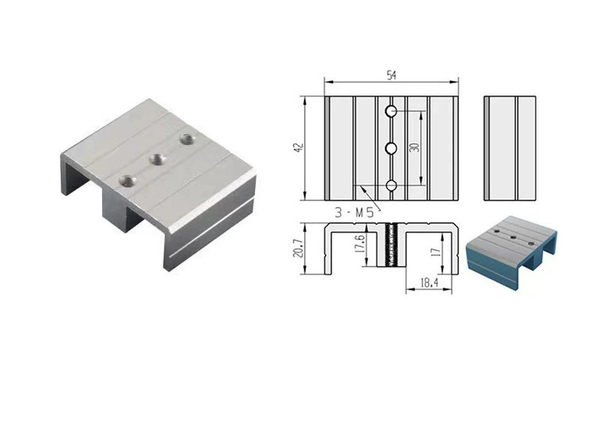U-образный двуслотовый фиксирующий блок 3м5
