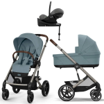 Коляска Cybex Balios S Lux TPE complete Cloud G Lava Grey Base G 4 в 1 Stormy Blue с дождевиками