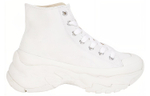 MLB Chunky non-slip, wear-resistant, breathable, high-top canvas shoes for men and women in the same style white