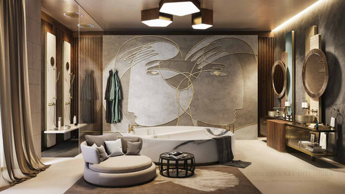Термостат Gessi Anello, настенный, встраиваемый, цвет Brass Brushed PVD