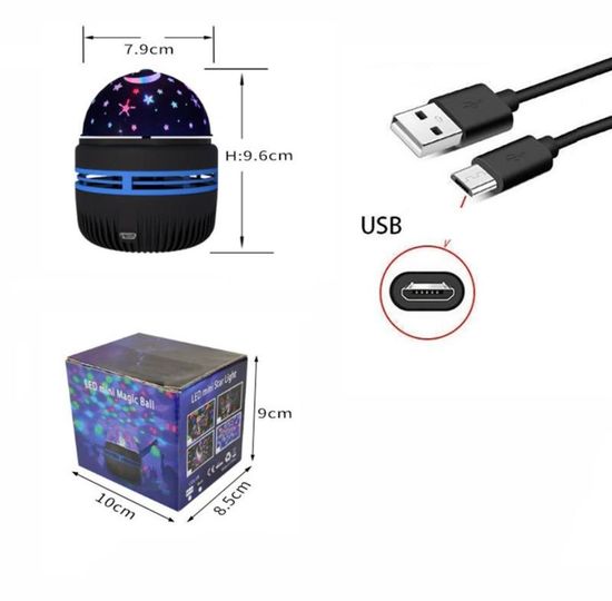 Светодиодный проектор звездного неба, вращающийся волшебный шар