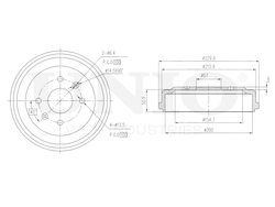 Барабан тормозной задний UNIO BRD-10007