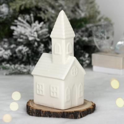 Украшение новогоднее GLOSS «Белоснежная часовня» 8.5*7.5*20 см, Белый