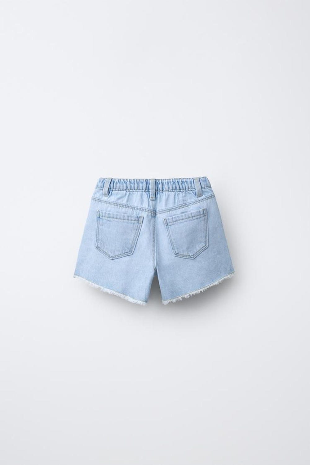 ZARA ДЖИНСОВЫЕ ШОРТЫ С ВЯЗАНЫМИ СЕРДЕЧКАМИ, СИНИЙ