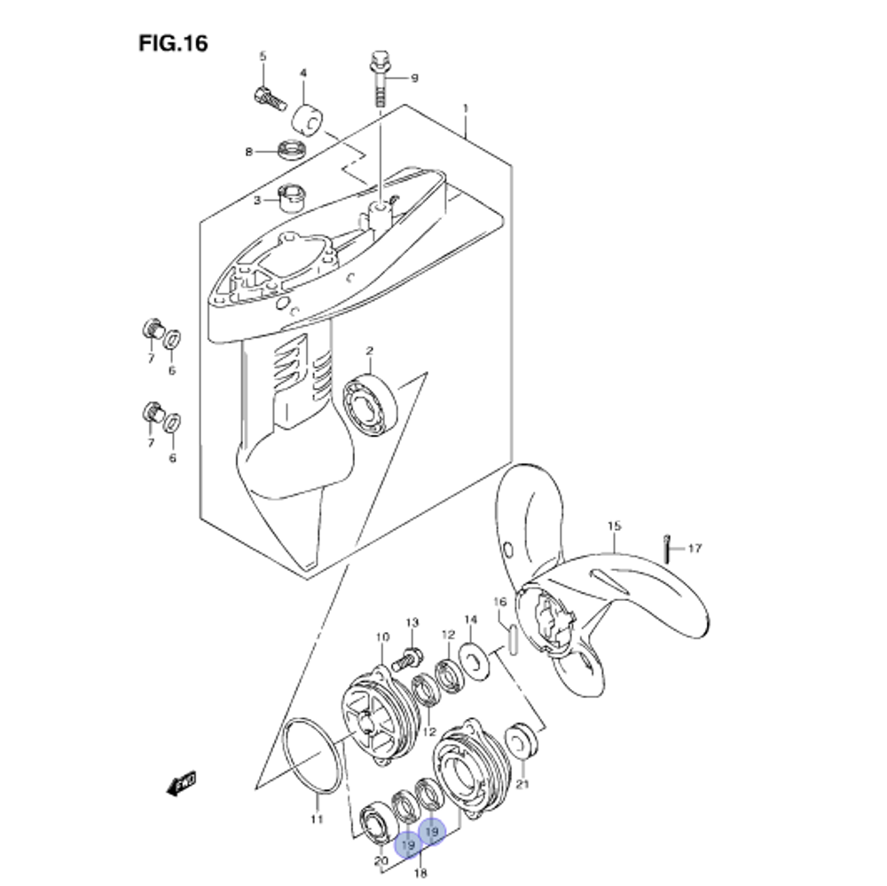 Сальник редуктора для лодочного мотора DF2.5