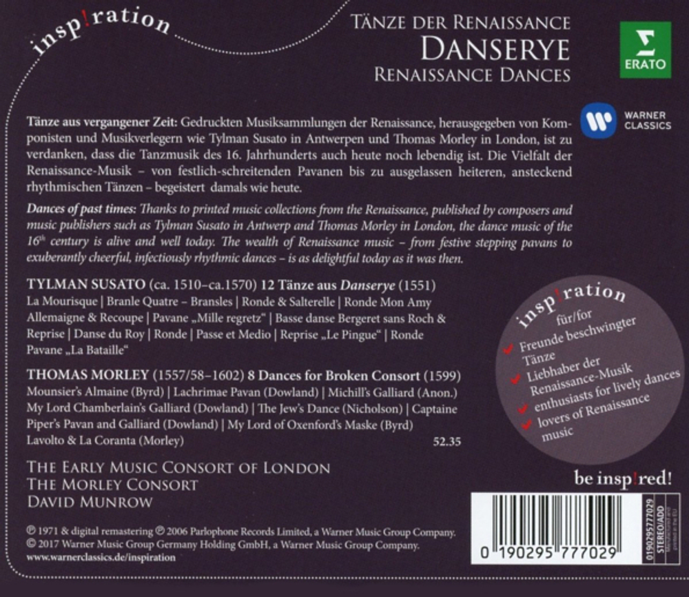 The Early Music Consort Of London, David Munrow / Susato, Morley: Dances Of The Renaissance (CD)