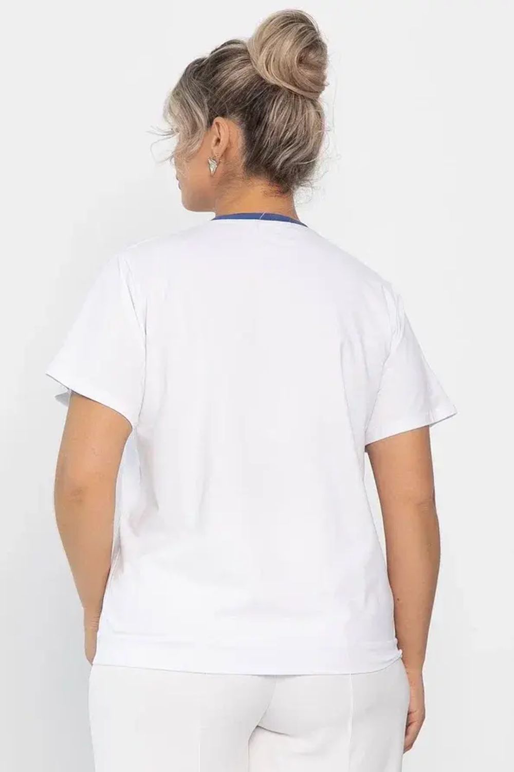 Блуза Лотус НЬЮ (бело-синяя) Б13975-20М LT Collection