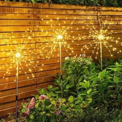 Декоративный уличный светильник 120 ламп на солнечной батарее "Фонарик Одуванчик"