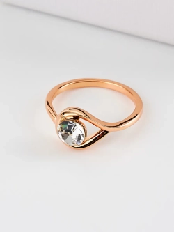 Кольцо Белла с белым кристаллом Swarovski
